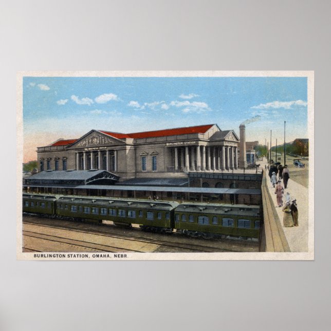 Póster Vista de la estación de tren de Burlington (Frente)