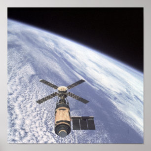 Póster Vista de la Estación Espacial Skylab