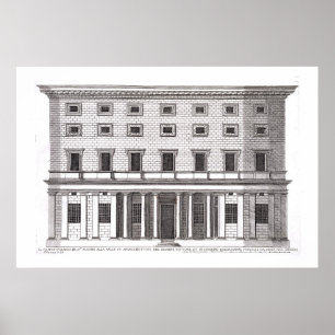 Póster Vista de la fachada del Palacio Massimi alla Valle