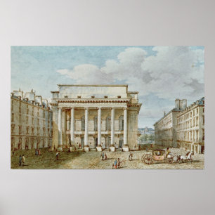 Póster Vista de la fachada del teatro Italien