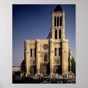 Póster Vista de la fachada occidental, iniciada c.1135 (f