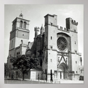Póster Vista de la fachada oeste y la torre