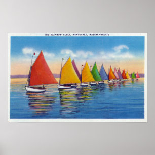 Póster Vista de la flota del velero del arco iris
