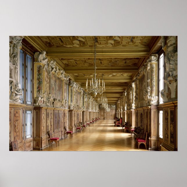 Póster Vista de la Galerie Francois I, 1528-40 (Frente)