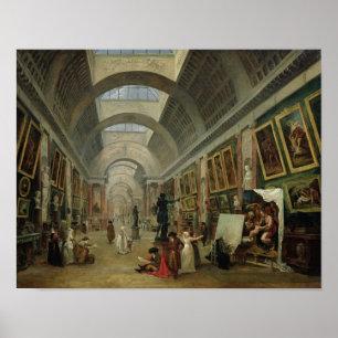 Póster Vista de la Gran Galería del Louvre, 1796
