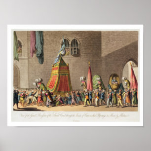 Póster Vista de la gran procesión del camello sagrado