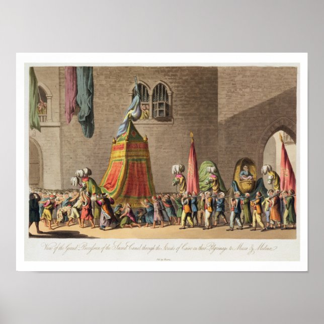 Póster Vista de la gran procesión del camello sagrado (Frente)