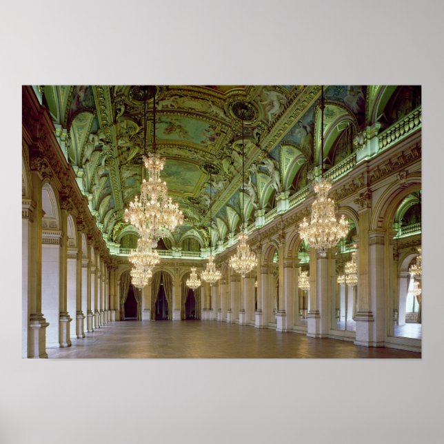 Póster Vista de la Grande Salle des Fetes, después de 187 (Frente)