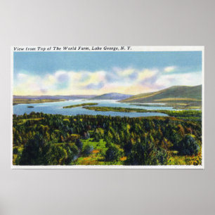 Póster Vista de la Granja del Mundo del Lago