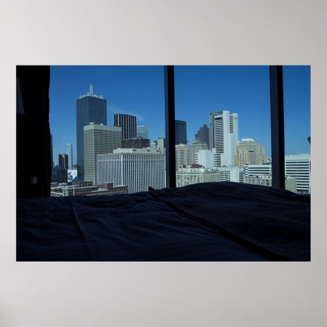 Póster Vista de la habitación en Dallas Skyline, Texas (Frente)