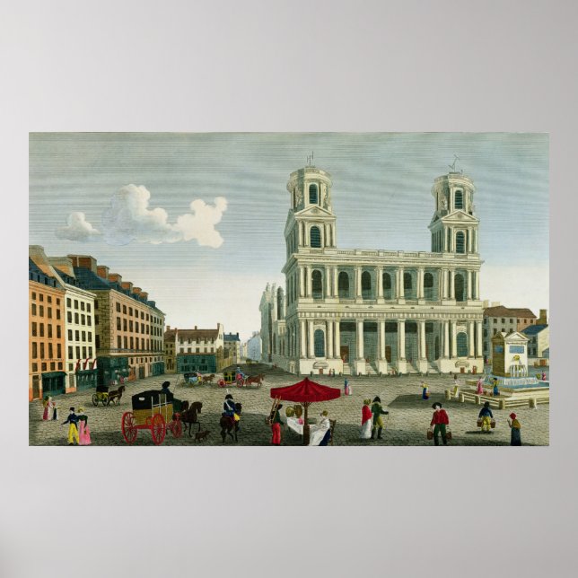 Póster Vista de la iglesia de Saint-Sulpice (Frente)