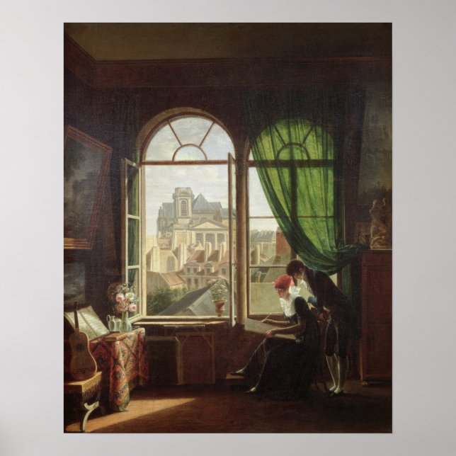 Póster Vista de la iglesia de San Eustache (Frente)