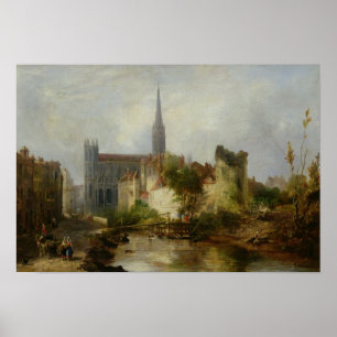 Póster Vista de la Iglesia de San Pedro, Caen, 1841