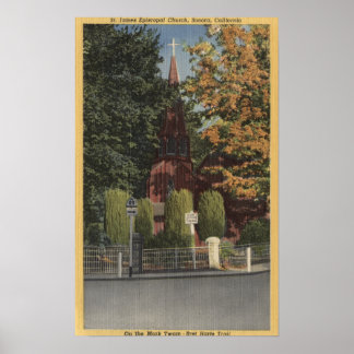 Póster Vista de la Iglesia Episcopal de Santiago