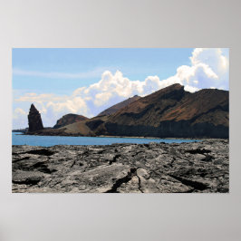 Póster Vista de la isla Bartolome en las Islas Galápagos