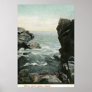 Póster Vista de la isla de Bakers, Gulch de ballenas