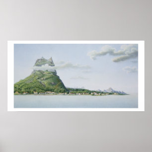 Póster Vista de la isla de Bora Bora, del 'auto del viaje