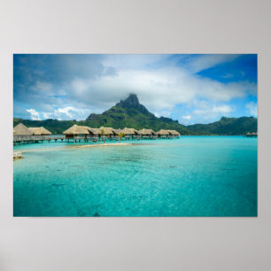 Póster Vista de la isla poster de Bora Bora