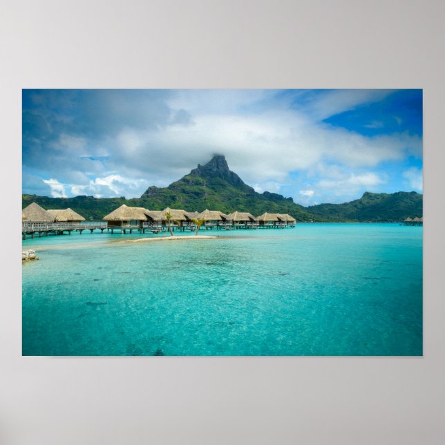 Póster Vista de la isla poster de Bora Bora (Frente)