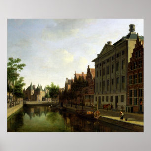Póster Vista de la Kloveniersburgwal en Ámsterdam