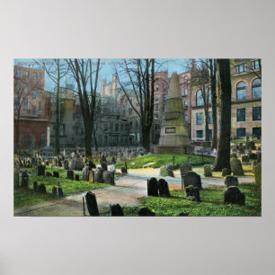 Póster Vista de la lápida de Ben Franklin