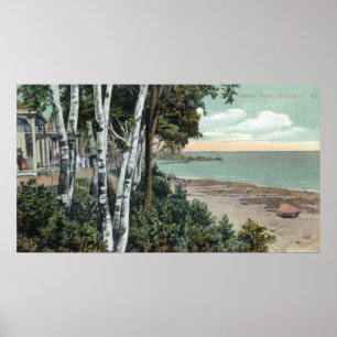 Póster Vista de la línea de la playa
