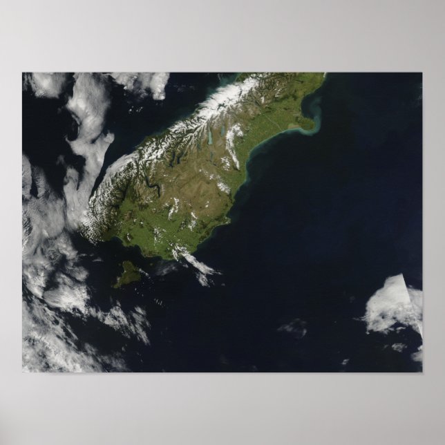 Póster Vista de la mayor parte de la isla sur de Nueva Ze (Frente)