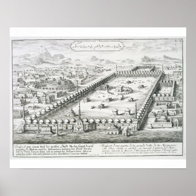 Póster Vista de La Meca, de 'Entwurf einer historischen A (Frente)