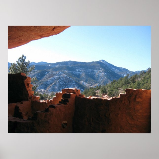 Póster Vista de la montaña desde la vivienda de Manitou S (Frente)