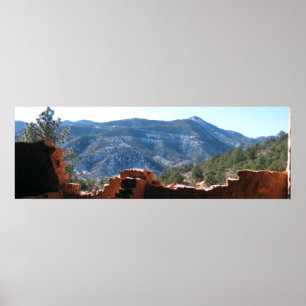Póster Vista de la montaña desde las viviendas del acanti