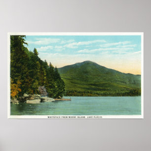 Póster Vista de la montaña Whiteface desde la isla de Moo