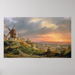 Póster Vista de la mota Montmartre, c.1830