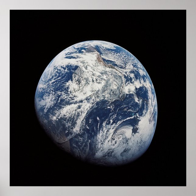 Póster Vista de la NASA/Tierra desde la luna (Frente)