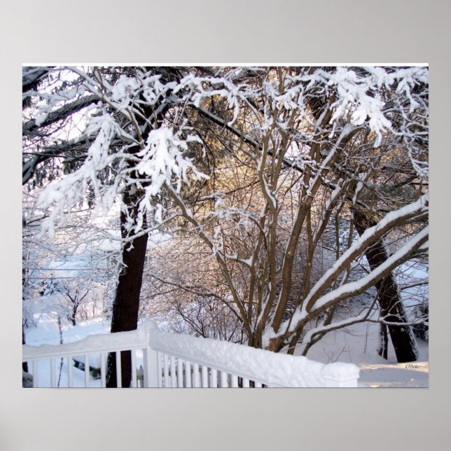 Póster Vista de la nieve de invierno desde el portón dela (Frente)