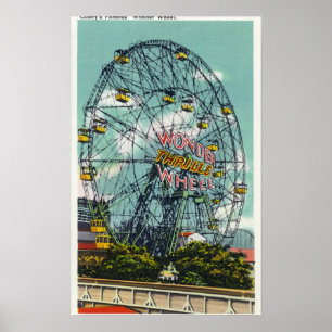 Póster Vista de la noria famosa de la maravilla