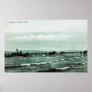 Póster Vista de la pesca del Sena de los pescadores,