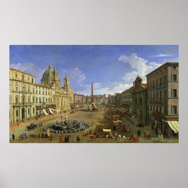 Póster Vista de la Piazza Navona, Roma (Frente)