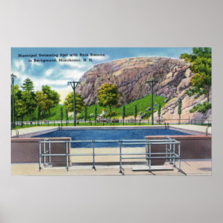 Póster Vista de la piscina municipal de Rock Rimmon