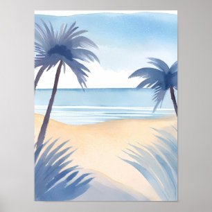Póster Vista de la playa del Golfo de América en tonos de