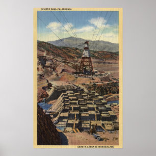Póster Vista de la presa de Shasta