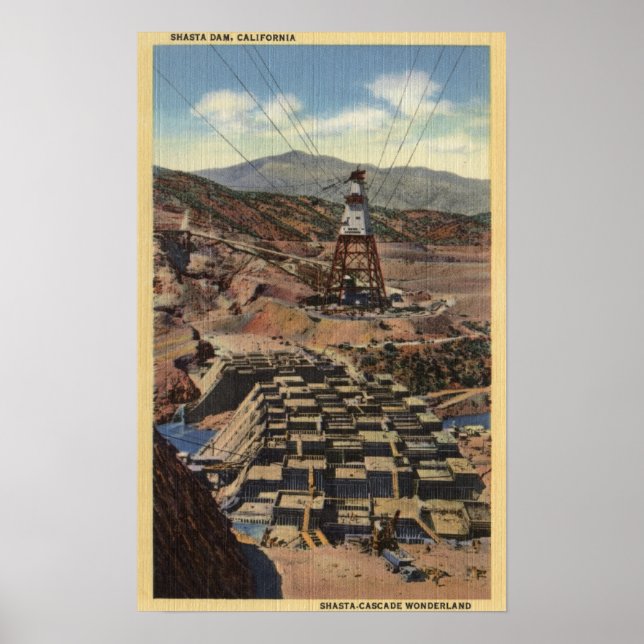 Póster Vista de la presa de Shasta (Frente)