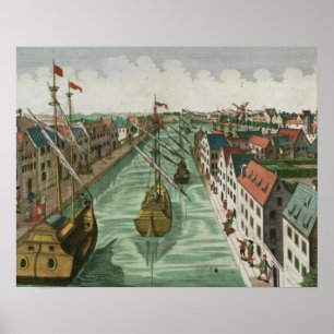 Póster Vista de la Puerta de Kettel en Delft (grabado)