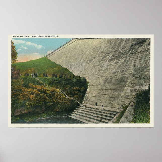 Póster Vista de la represa del embalse de Ashokan (Frente)