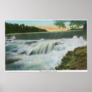 Póster Vista de la represa en el abismo