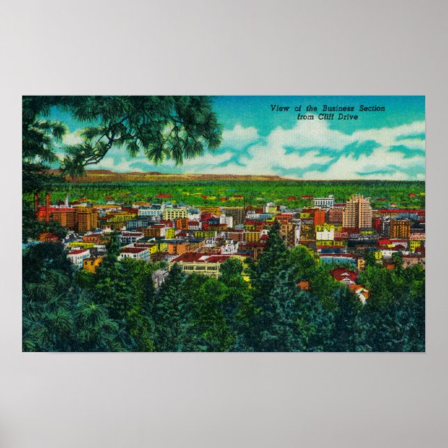 Póster Vista de la sección de negocios desde la unidad Cl (Frente)