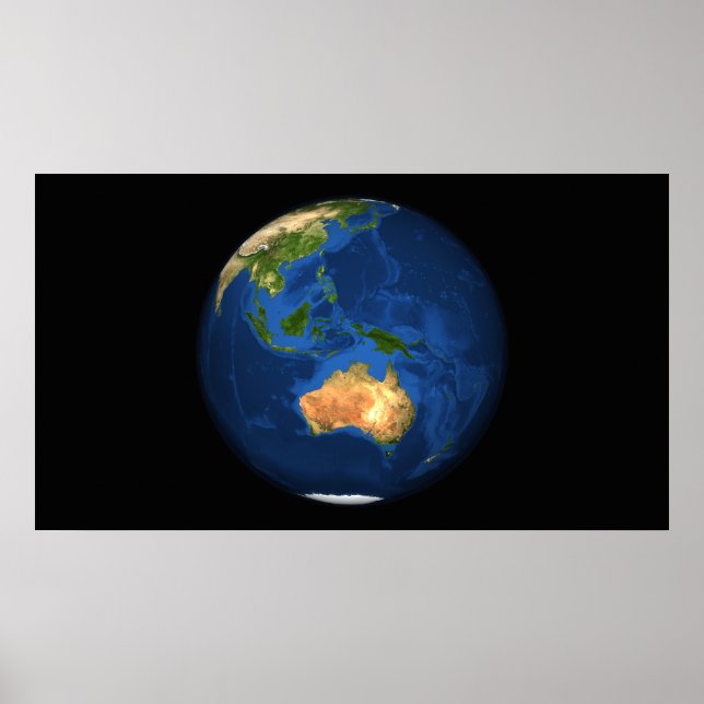 Póster Vista de la Tierra completa mostrando Indonesia, O (Frente)