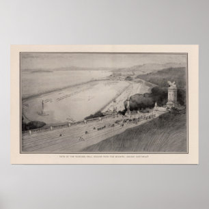 Póster Vista de la tierra de taladro propuesta