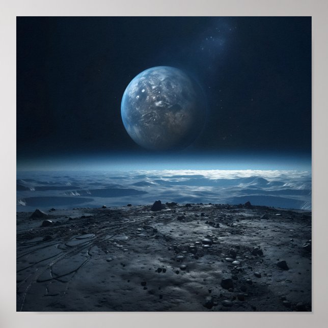 Póster Vista de la Tierra desde la Luna (Frente)