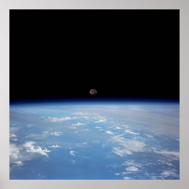 Póster Vista de la Tierra y la Luna desde el descubrimien (Frente)
