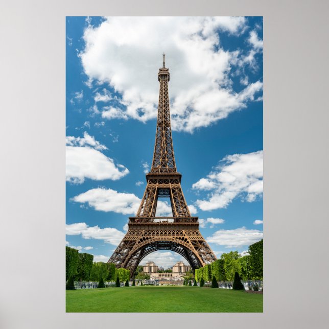 Póster Vista de la Torre Eiffel desde el Parque Público C (Frente)
